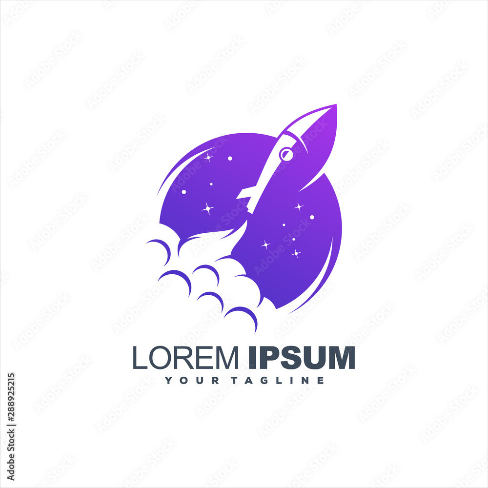 Naklejka premium awesome rocket launch logo design