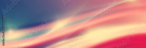 Abstract panoramic background with multi-colored wavy lines.