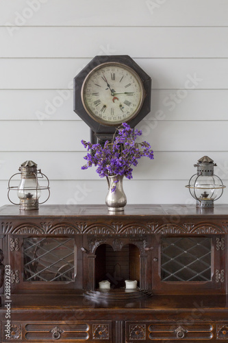 Vintage clock and cabinet