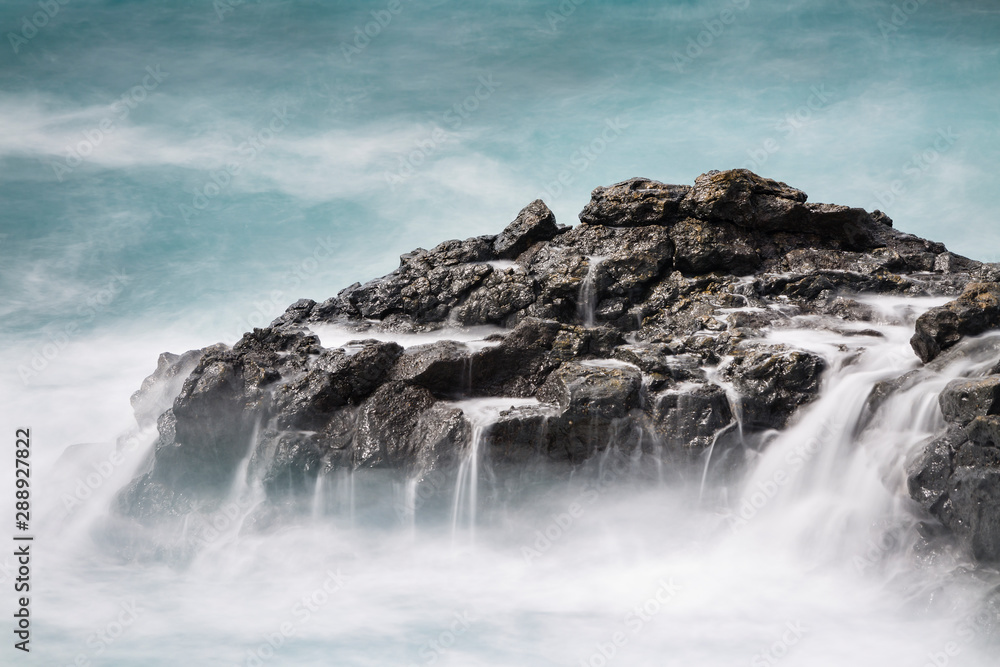 Surf And Lava Rocks Long Exposure, La Palma Surf And Lava Rocks Long Exposure, La Palma