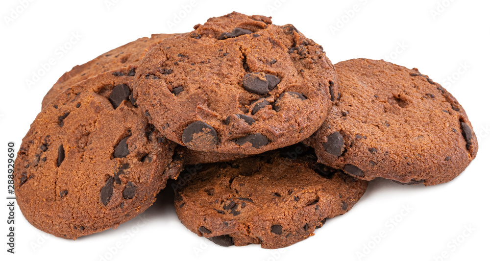 Chocolate chip cookie isolated on white background Chocolate chip cookie isolated on white background