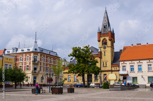 Town square of Swiecie, Poland