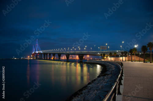night view of the cadiz bridge