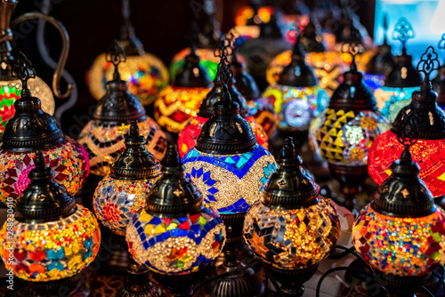 Typical Turkish table lamps