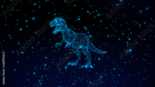 Fototapeta Naklejka Na Ścianę i Meble -  technology holographic displays dinosaur concept