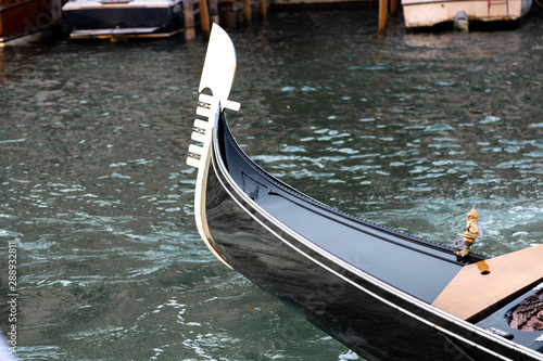 Gondola ferro, the metal design at the prow, or front, of the gondola boat.
