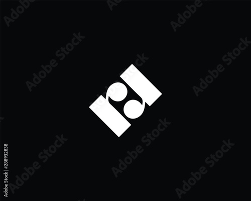 Creative and Minimalist Letter RR Logo Design Icon, Editable in Vector Format in Black and White Color