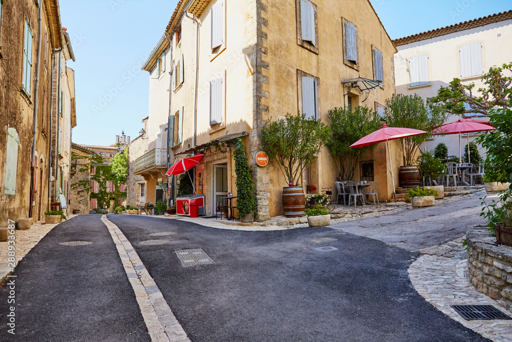 Saignon village street in Provence, France