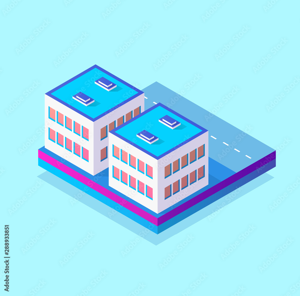 Obraz premium Isometric 3d module block district part