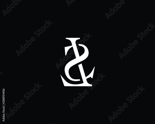 Creative and Minimalist Letter LS SL Logo Design Icon, Editable in Vector Format in Black and White Color