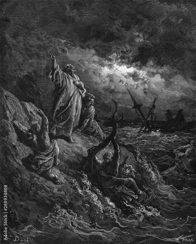 Apostle Paul Shipwrecked Gustave Dore Stock Illustration | Adobe Stock