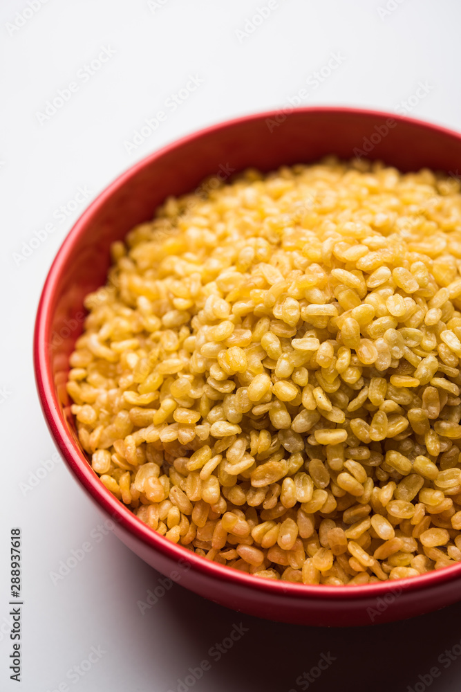 Salty and Fried Moong Dal Namkeen served in a bowl, selective focus Salty and Fried Moong Dal Namkeen served in a bowl, selective focus