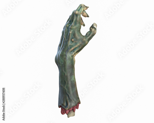 3D render of cutted Zombie hand, Halloween theme.