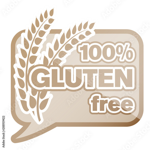 100 percent gluten free sticker or logo vector illustration
