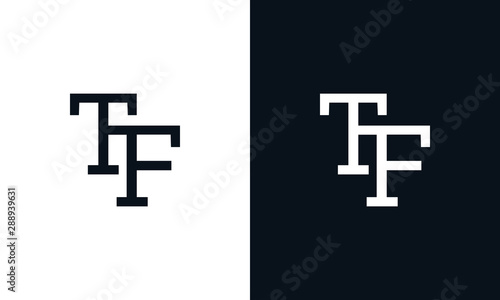 Minimalist line art letter TF logo. This logo icon incorporate with letter T and F in the creative way.