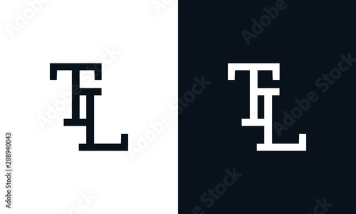 Minimalist line art letter TL logo. This logo icon incorporate with letter T and L in the creative way. photo