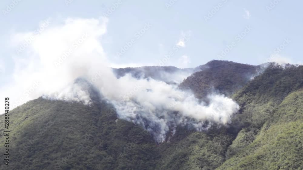 fire on fire in an amazon mountain between colombia, brazil and peru fire on fire in an amazon mountain between colombia, brazil and peru