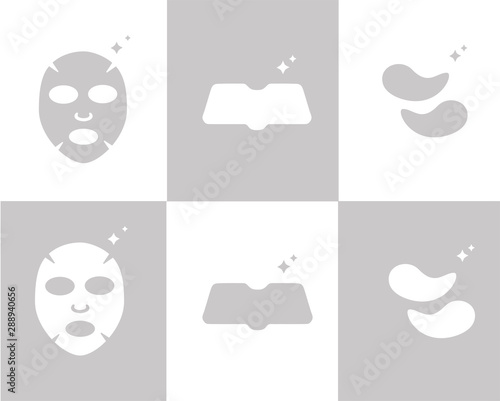 Face mask, blackhead nose pack and eye patch.