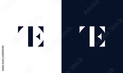 Abstract letter TE logo. This logo icon incorporate with abstract shape in the creative way.