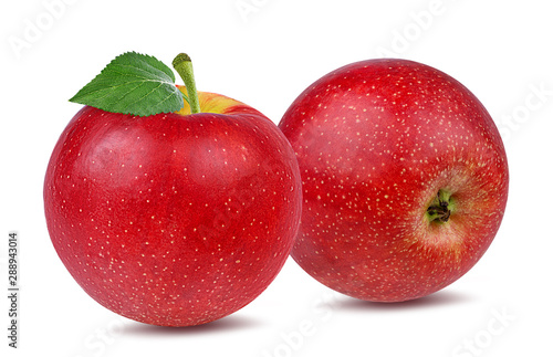 Fresh red apple isolated on white background with clipping path