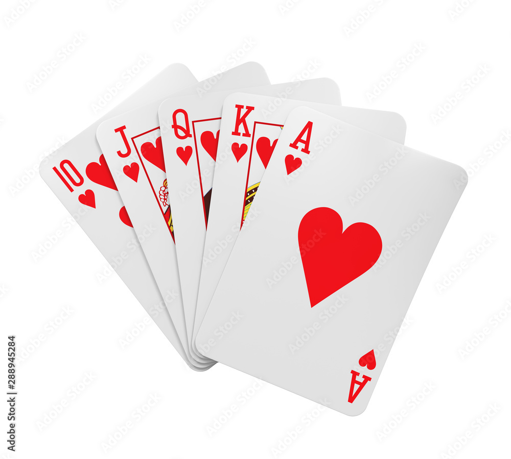 Obraz premium Royal Flush Playing Cards Isolated