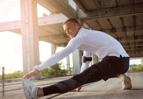 Stretching legs muscles after sprint training
