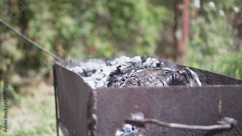 Charocal Grill With Smoldering Coal photo