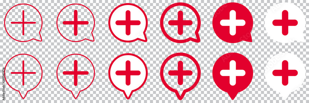 Fototapeta premium BULLE AVEC SIGNE PLUS ROUGE