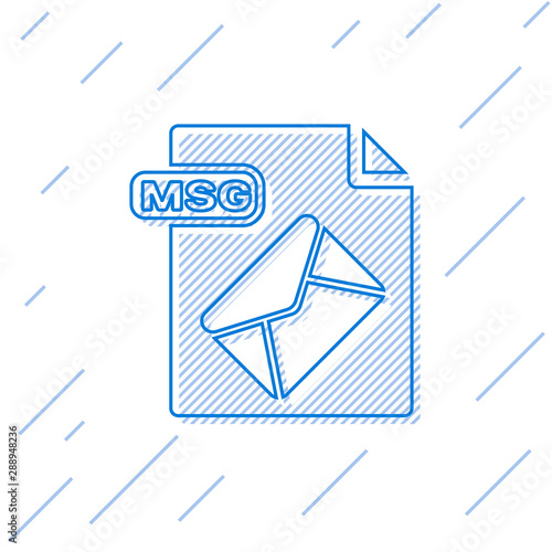 Blue line MSG file document. Download msg button icon isolated on white background. MSG file symbol. Vector Illustration