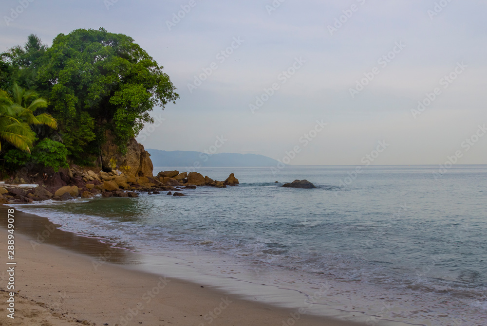 PUERTO VALLARTA, MEXICO - SEPTEMBER 3, 2019: Puerto Vallarta sea and downtown view PUERTO VALLARTA, MEXICO - SEPTEMBER 3, 2019: Puerto Vallarta sea and downtown view