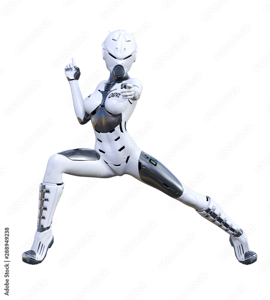 Robot woman. Matte metal droid. Artificial Intelligence. Robot woman. Matte metal droid. Artificial Intelligence.
