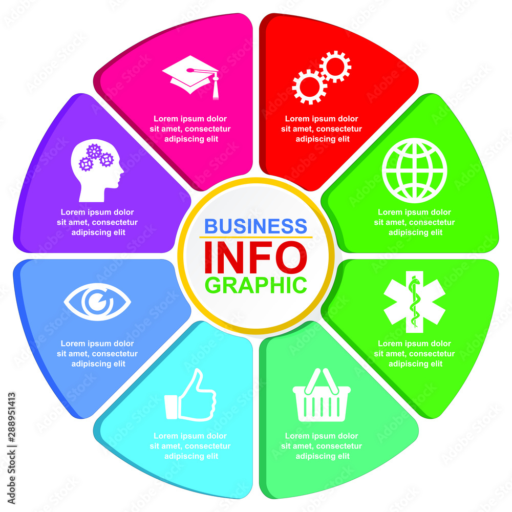 Infographic Vector Circle Template For Presentation Business Concept 