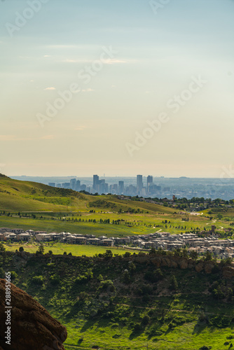 View from the hill on big city