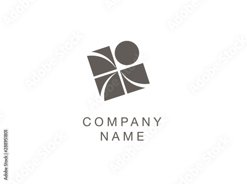 Basic Shapes Business Logo Design - Black and White (ID: 288951801)