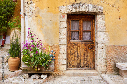 Sainte Agnes village door in Provence, France