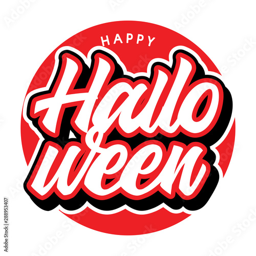 happy halloween custom lettering typoraphy vector illustration authumn halloween season