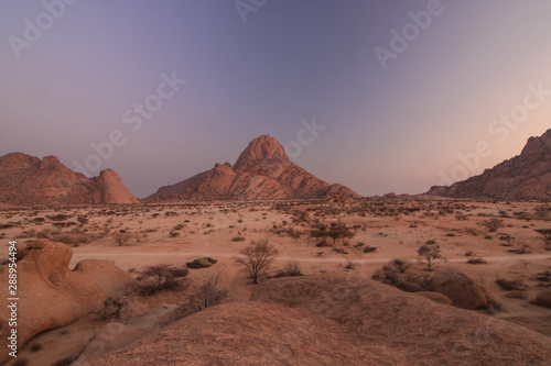 Magnificent view during sunrise in Spitzkoppe, Namibia.