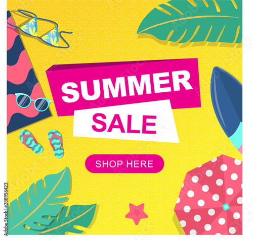 Modern Shapes Summer Sale Flyer Template