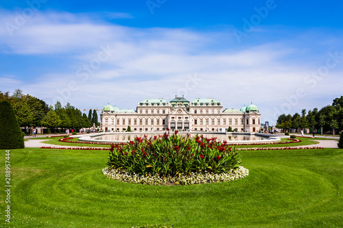 Upper Belvedere Palace and garden. historic building complex consist of two Baroque palaces as a summer residence for Prince Eugene of Savoy