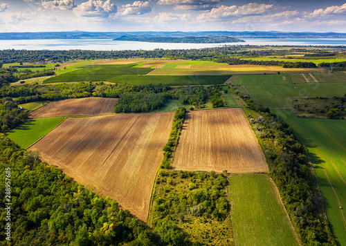 Aerial view of agricultural...