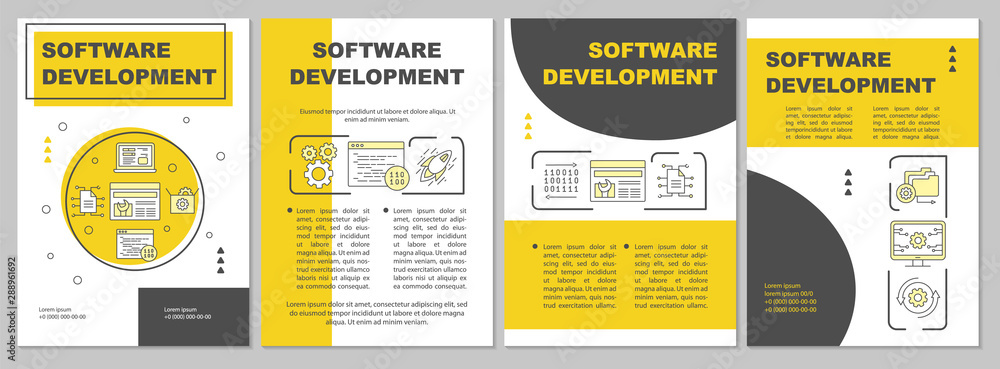 Software development brochure template layout. Flyer, booklet, leaflet ...