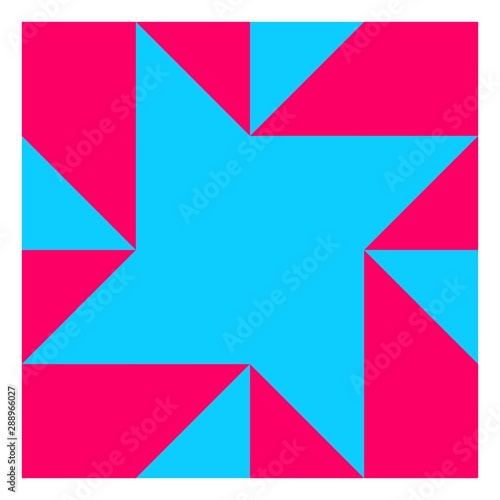Barn quilt pattern, Patchwork design, Abstract geometric tiled trail Vector illustration