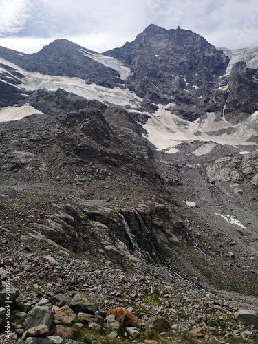 High mountains - glaciers and peaks - Grand Paradiso mountains , Valnontey, Aosta Valley, Italy photo