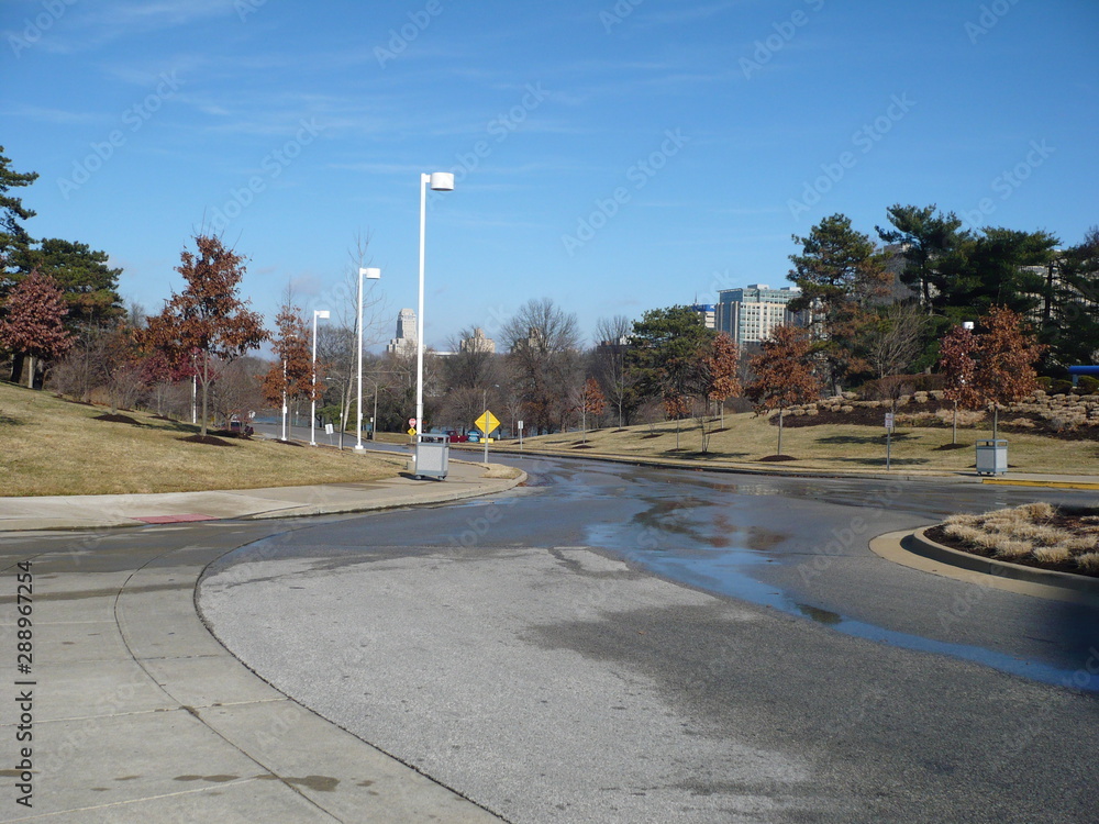 Obraz premium road in the suburb