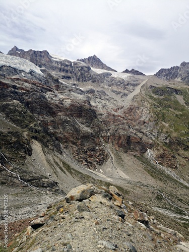 High mountains - glaciers and peaks - Grand Paradiso mountains , Valnontey, Aosta Valley, Italy photo