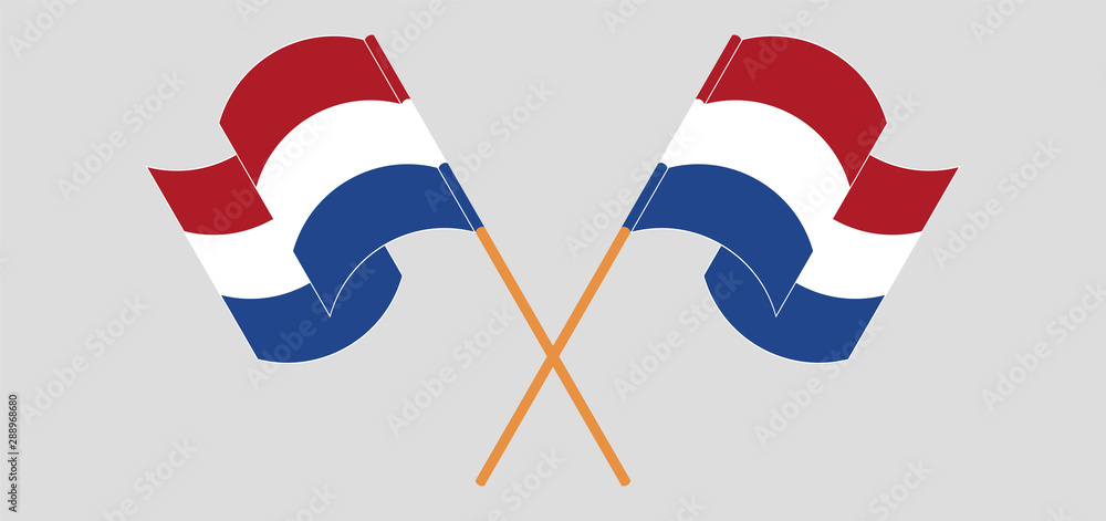 Crossed and waving flags of Netherlands Crossed and waving flags of Netherlands