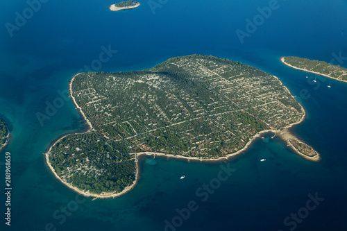 Indented coast with islands in Adriatic Sea, Croatia photo