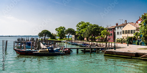 Berth with boats on the island of Burano
