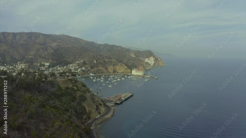 Beautiful aerial view of the boats docked in the harbor or Avalon, Catalina Island Beautiful aerial view of the boats docked in the harbor or Avalon, Catalina Island