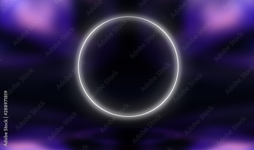 Ultraviolet background glowing circle in the center. Abstract modern neon background. Ultraviolet background glowing circle in the center. Abstract modern neon background.